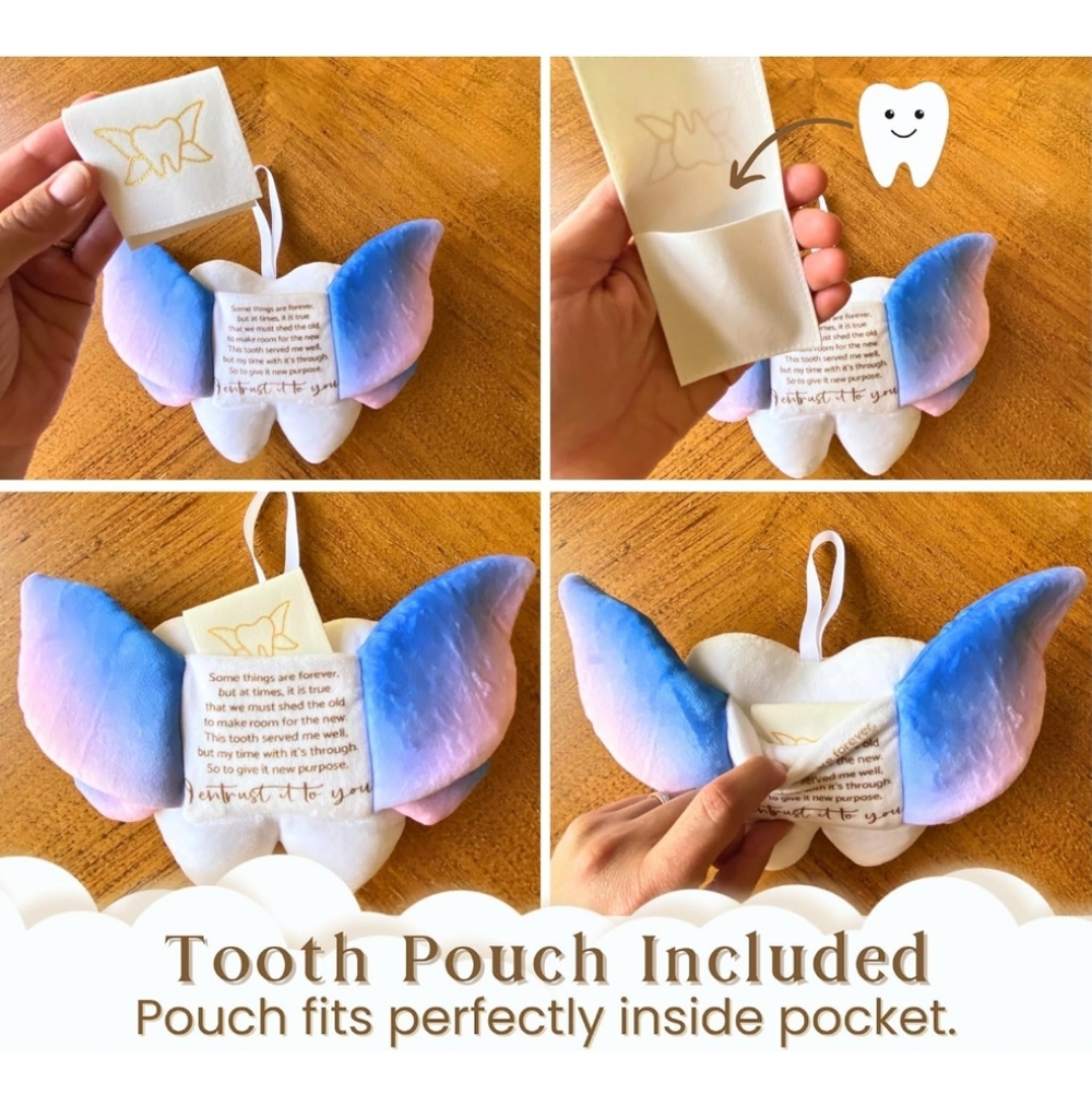 Squishie Tooth Fairy Holder Door Pillow with Pocket and Poem Hanging Plushie image 3